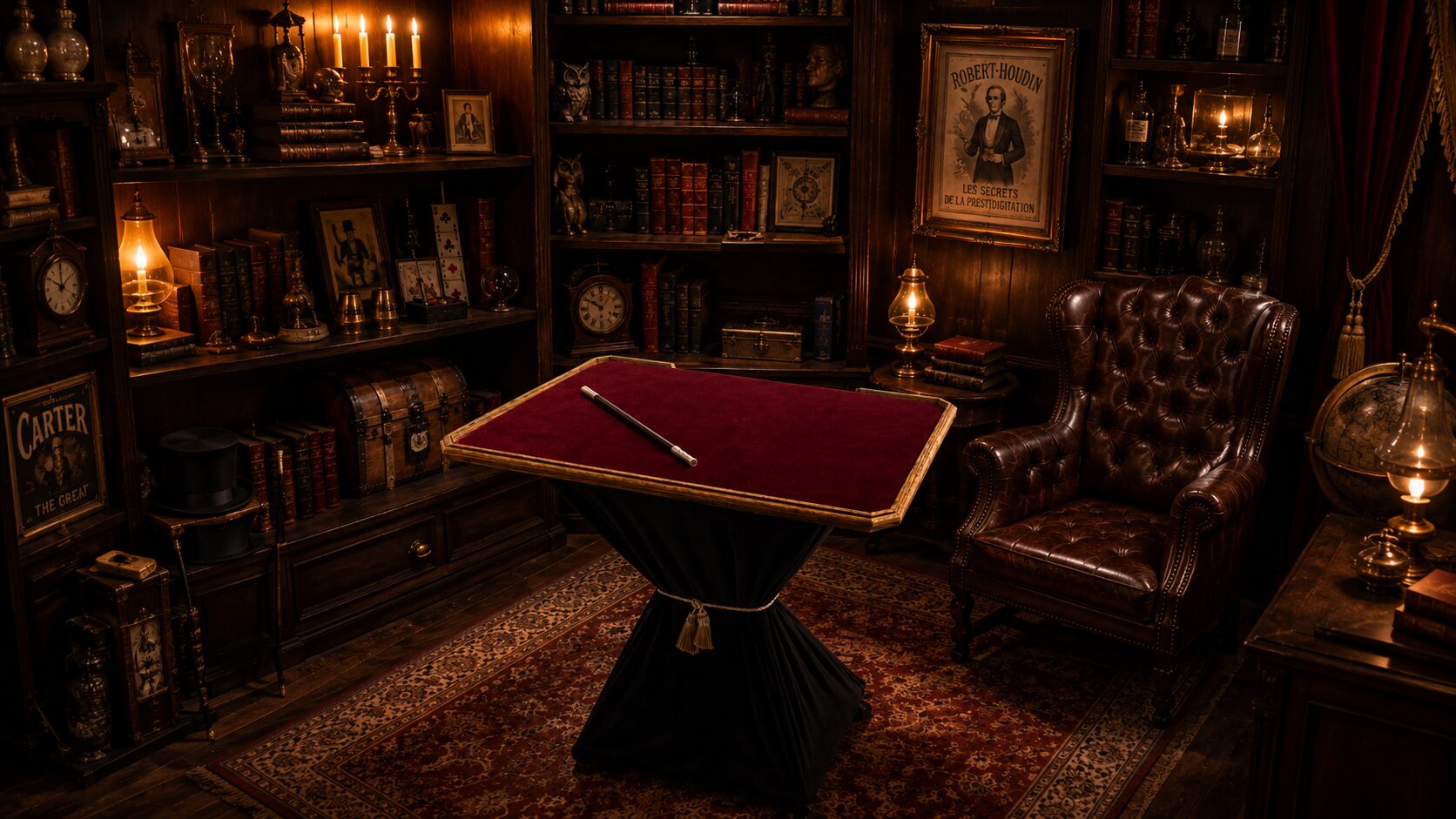 magician's table in study